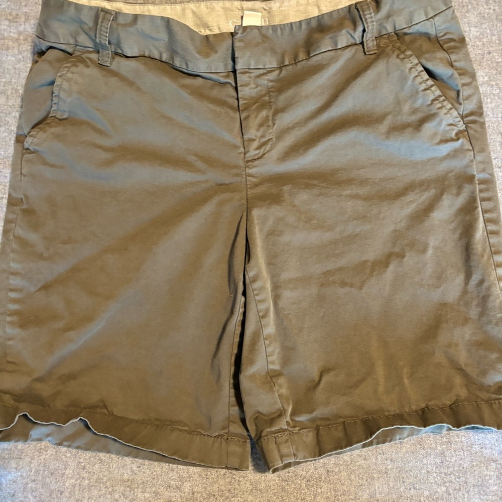 Caslon shorts bermuda stretch cotton twill olive size 10